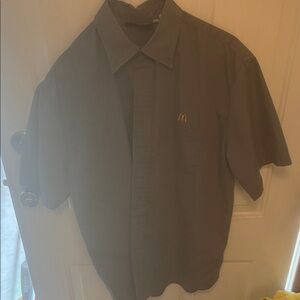 Men's Gray Short Sleeve Button Down Shirt